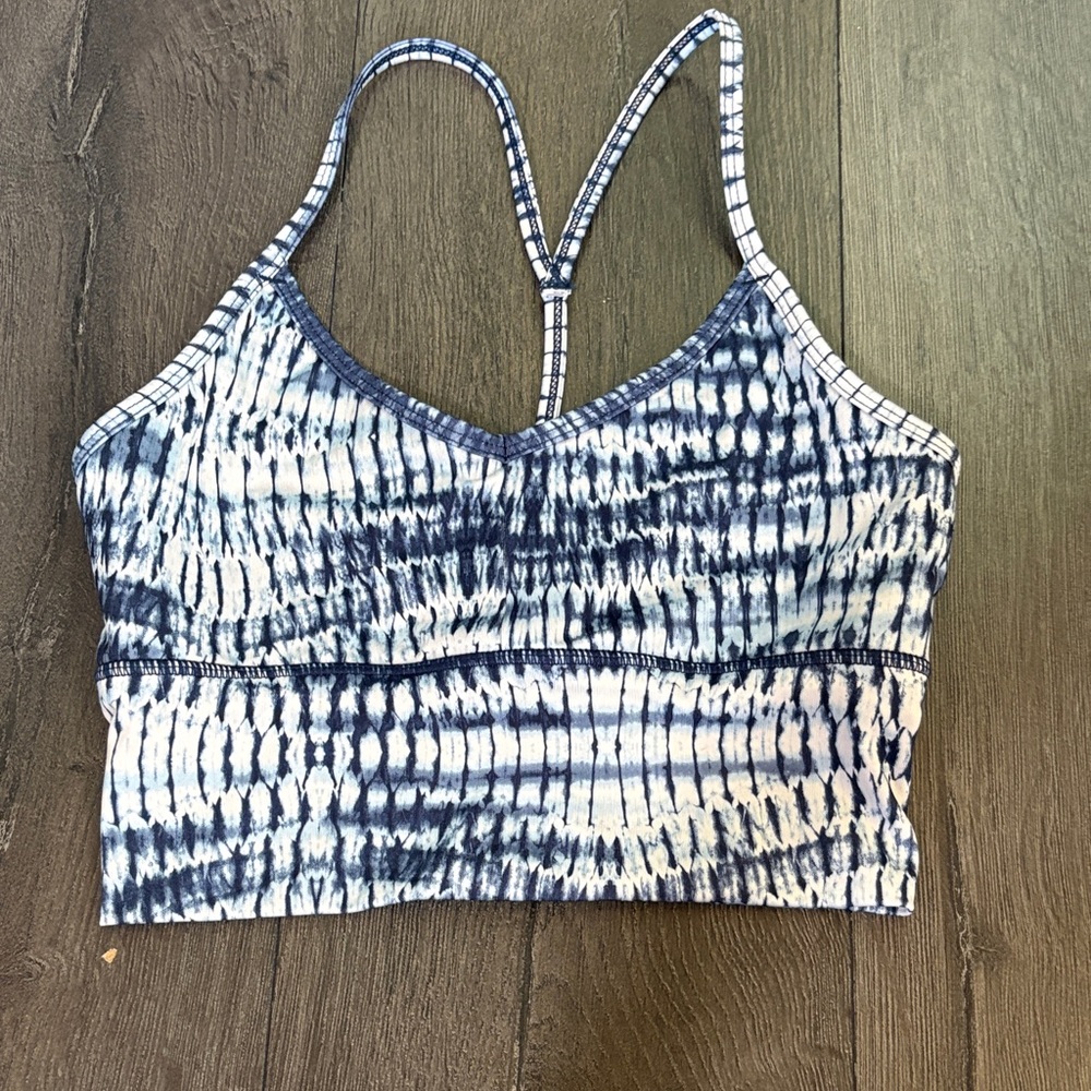 GAIAM Navy and White Tie-Dye Sports Bra